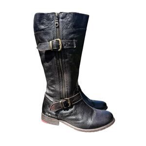 Bed Stu Gogo Lug Moto Buckle Boot Women size 9 Brown Leather